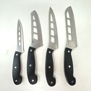 Mad Hungry 4 Piece Stainless Steel Air Blade Release Knife Set Sheaths Black